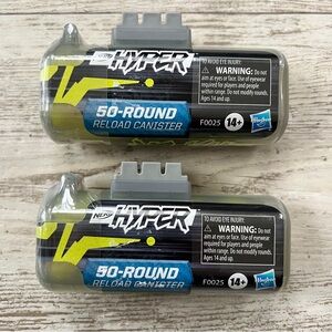 Hasbro (2) Nerf Hyper 50-Round Reload Canister - Black & Yellow